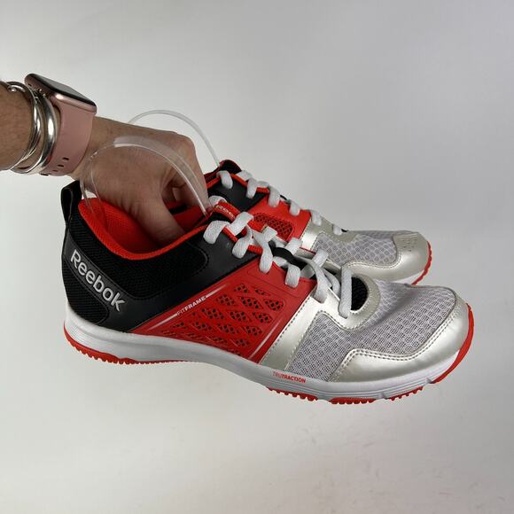Reebok one glide fitframe us mens size 9 orange white black running sneakers - Picture 10 of 11